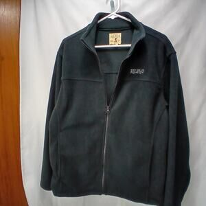 Black Full Zip Fleece Jacket Size Med With Pockets Cozy Warm